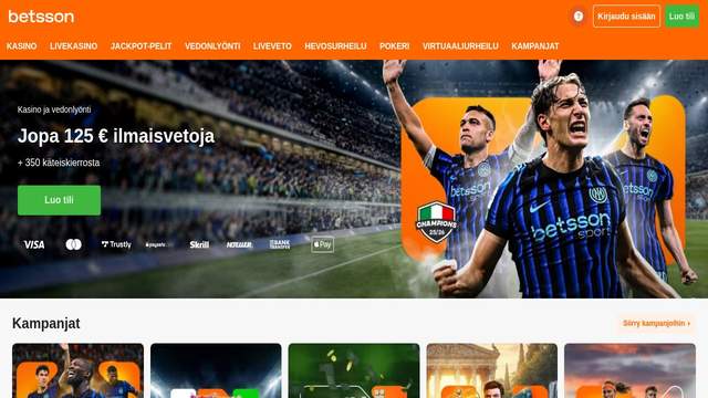 Betsson casino screenshot